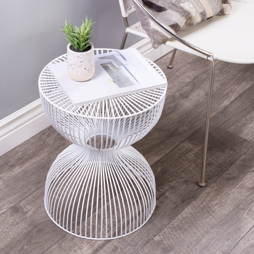 Butler Nicholas Iron Cage Bunching Table, White