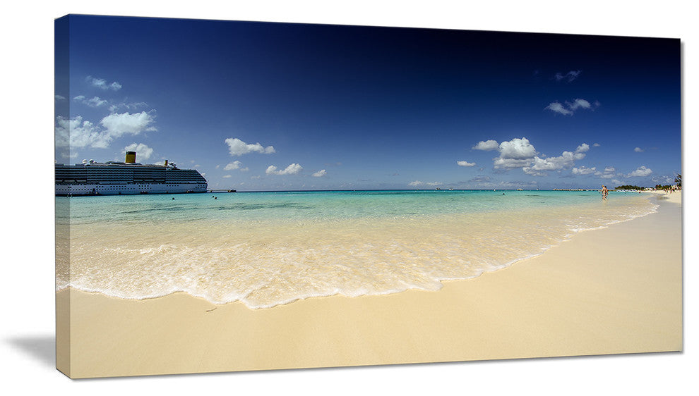 "Crystal Waters of Grand Cayman" Seashore Canvas Photo Print, 40"x20"