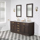 Water Creation Chestnut 72" Bath Vanity, Brown Oak, Satin Gold Hardware, With Faucet(s)