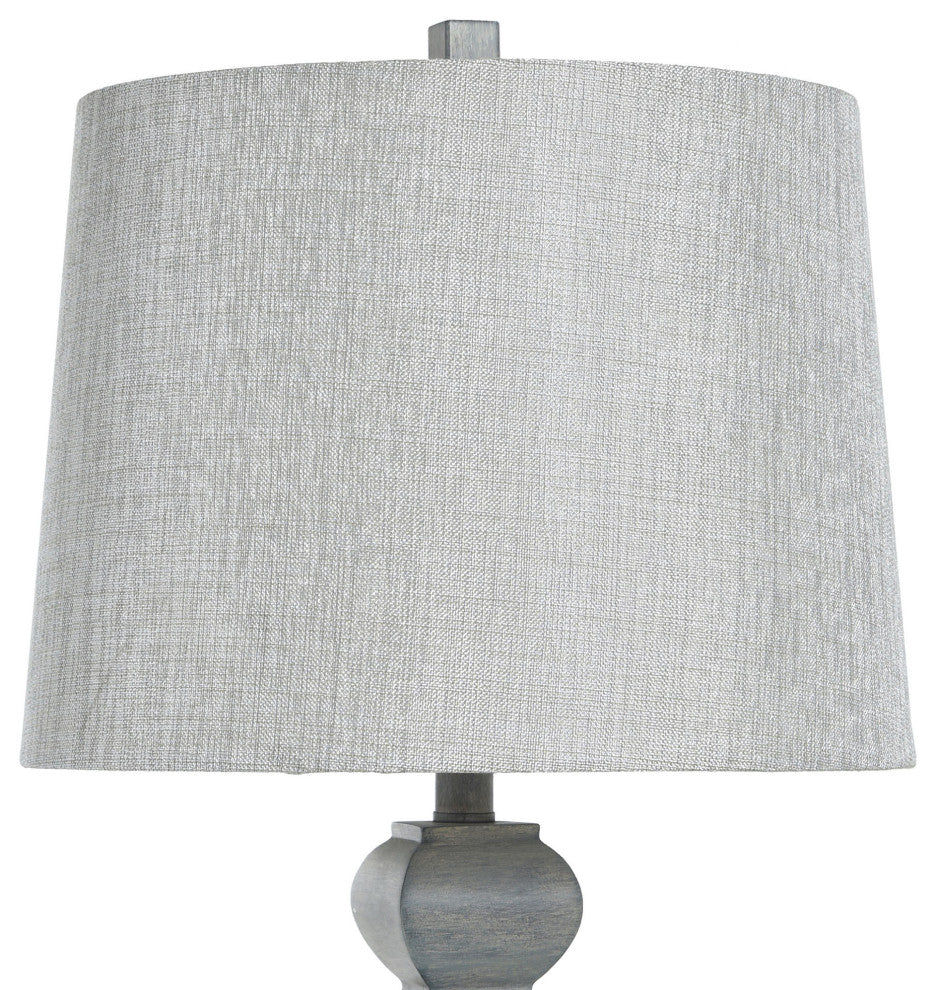 Gray Distressed Poly Table Lamp
