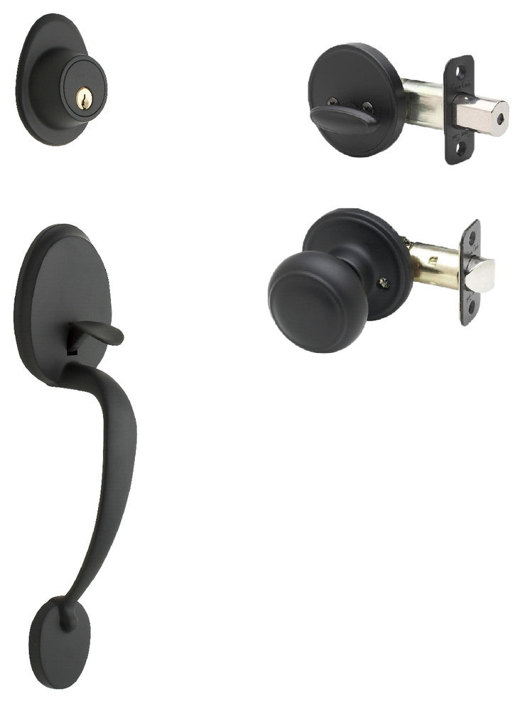 Active Handle Set, Colonial Knob Interior Trim, Black