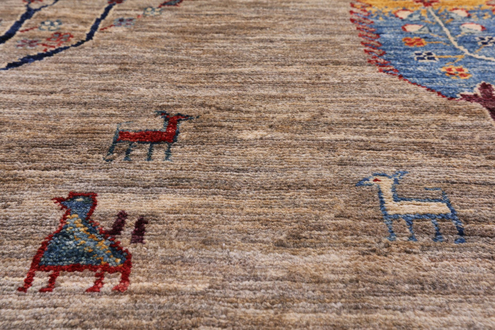 Tribal Persian Gabbeh Hand Knotted Rug 6' 7" X 9' 8" Q5260