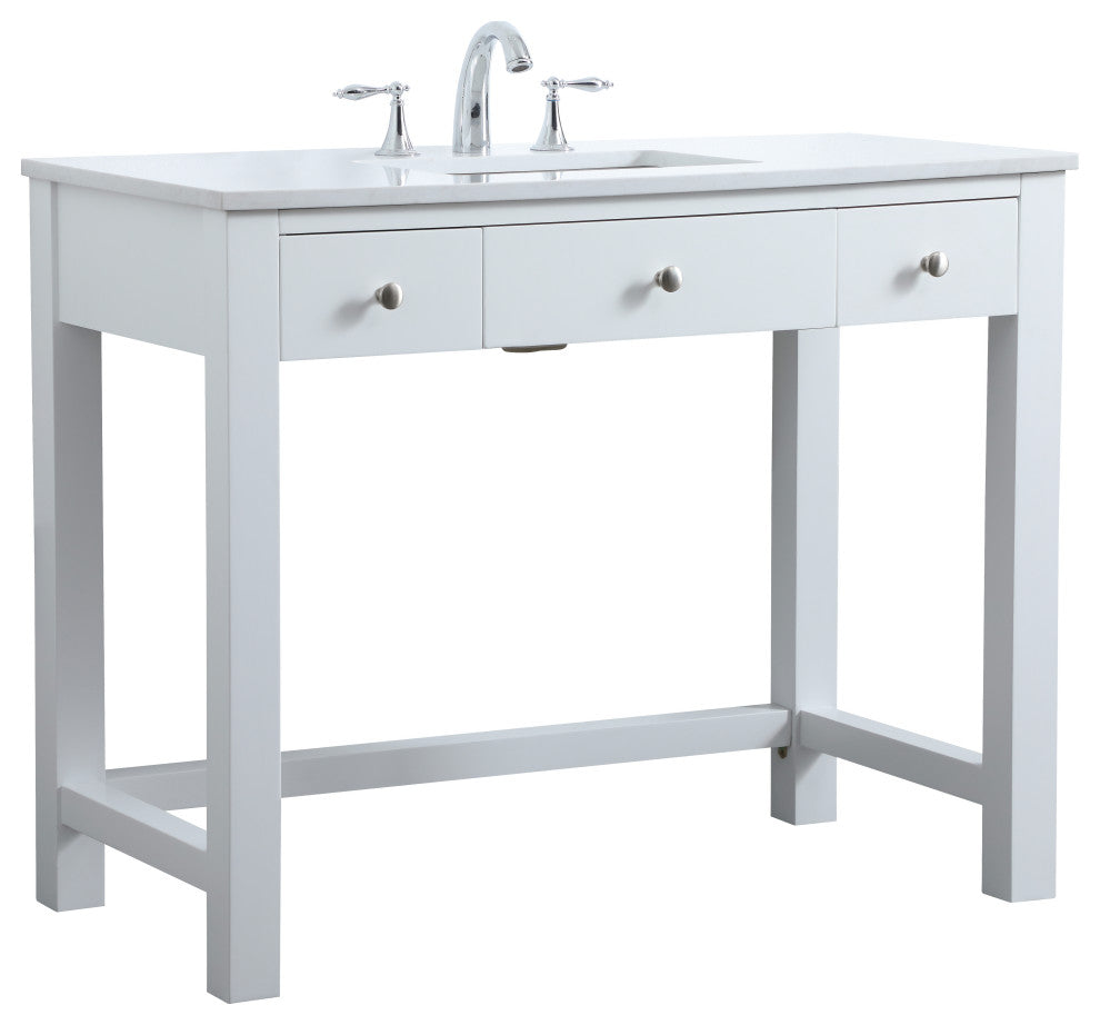 42" ADA Compliant Bathroom Vanity, White