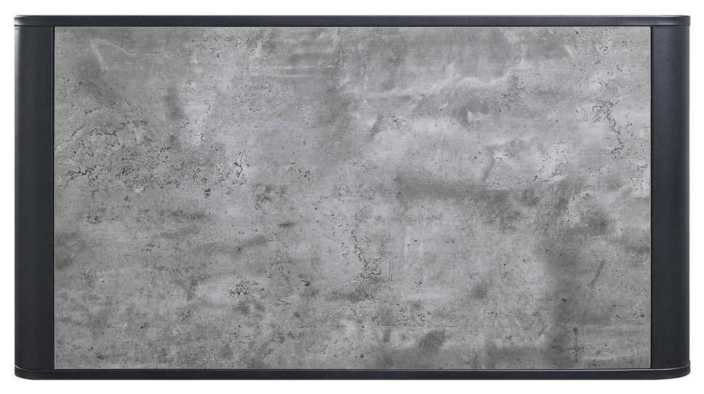 Rectangular Coffee Table With Open Shelf, Grey
