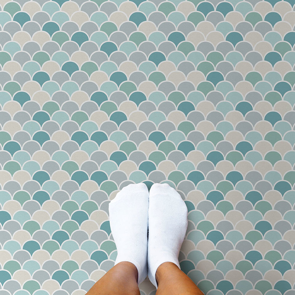 Moroccan Fishscale Tile Stencil - DIY Faux Tiles - Mosaic Tile Stencils, Medium