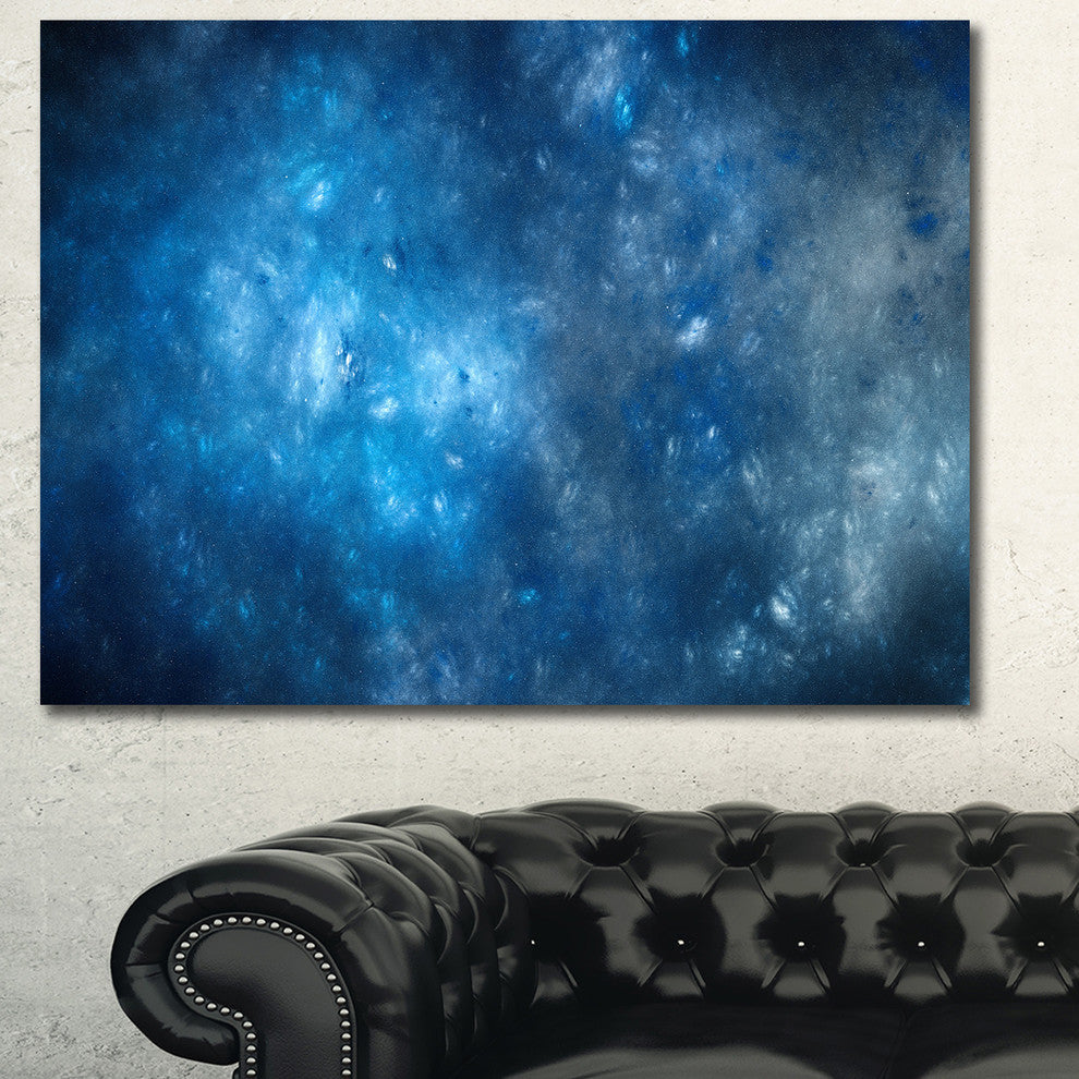Clear Blue Starry Fractal Sky, Abstract Canvas Art Print, 40x30