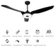 Carro Smart Voice Control Ceiling Fan with Dim LED Light and Remote 10-speed, Black, 60 in
