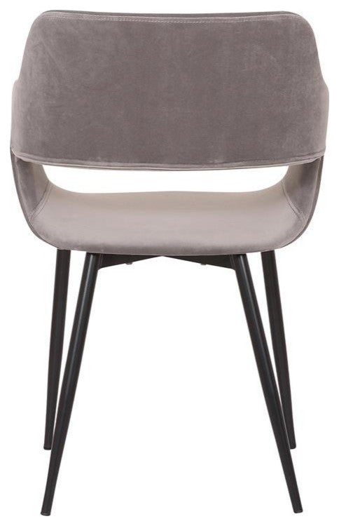 Ariana Mid-Century Open Back Dining Accent Chair, Gray