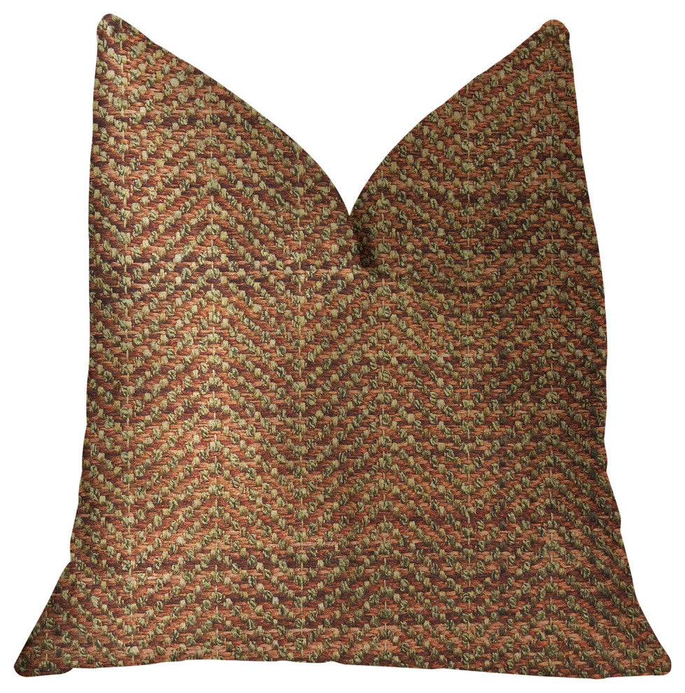 Merigold Orange and Gold Luxury Throw Pillow, 12"x20"