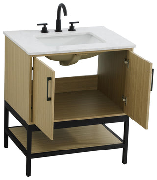 Home Living 30" Single Bathroom Vanity, Honey Brown