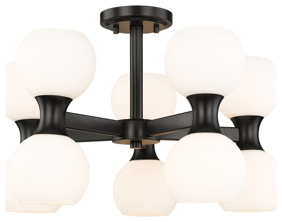 Z-LITE 10-Light Semi Flush, Matte Black