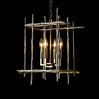 Tura 4-Light Small Chandelier - Modern Brass Finish