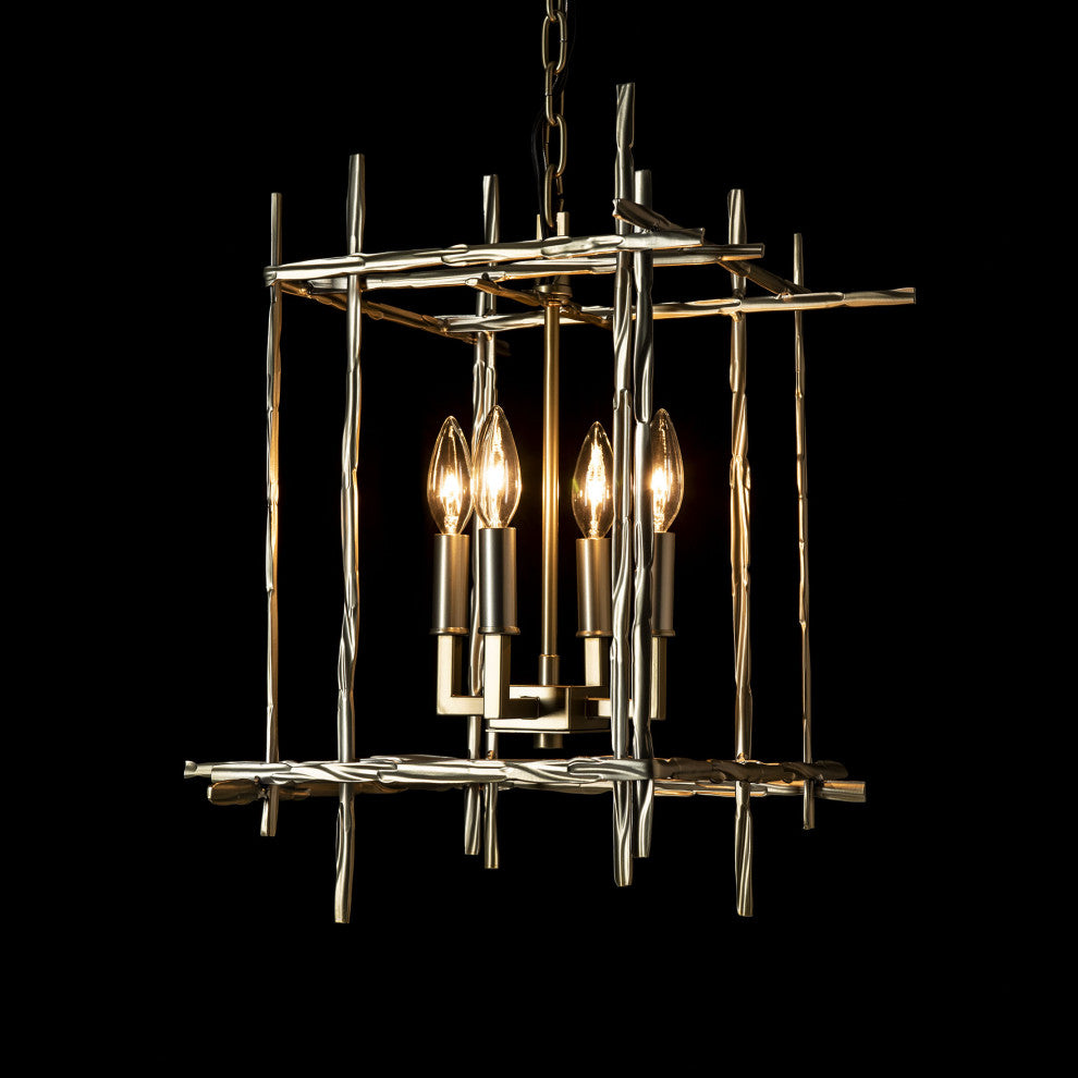 Tura 4-Light Small Chandelier - Modern Brass Finish
