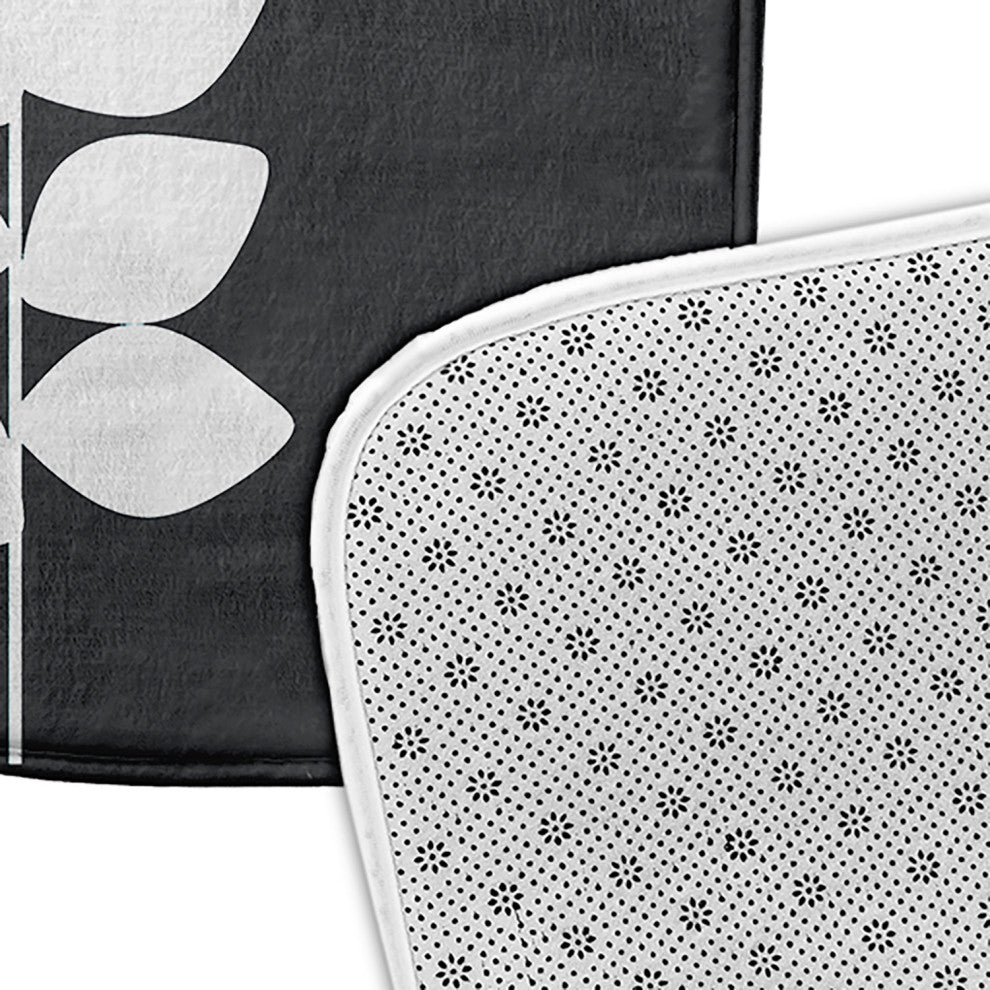 34" x 21" Simple Stems Bathmat, Grey