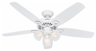Hunter Builder Plus 52\" Indoor Ceiling Fan - Blades and LED Light - Snow White