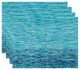 18"x14" Ocean View, Geometric Print Placemat, Teal, Set of 4