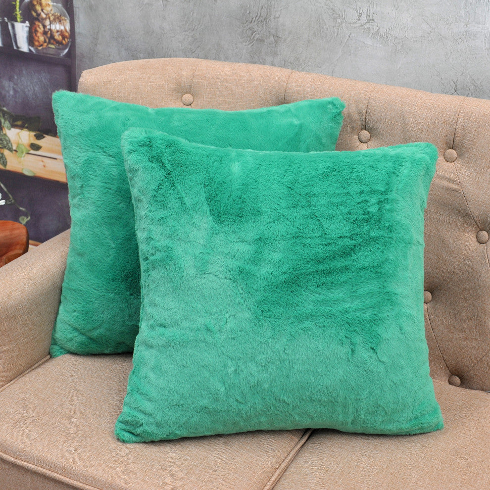 Solid Faux Fur Pillow Shell 2 Piece Set, Arcadia