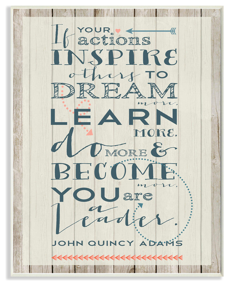 Actions Inspire Quote Plaque, 10"x0.5"x15"