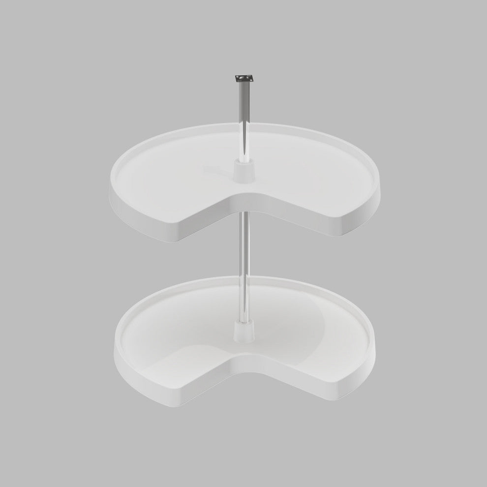 Dowell Lazy Susan Kidney Shape, 2 Tier, White, 24"