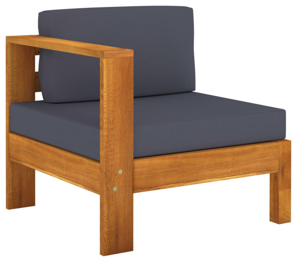 Vidaxl 4-Seater Garden Sofa With Dark Gray Cushions Acacia Wood