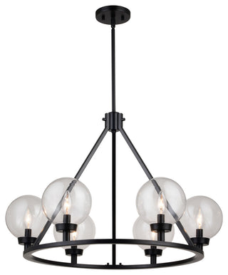 Lander 28" 6 Light Chandelier Matte Black