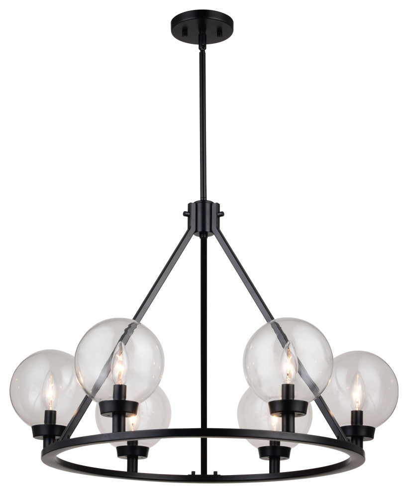 Lander 28" 6 Light Chandelier Matte Black