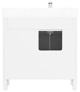 Terrence 36" Vanity with Power Bar and Drawer Organizer, White