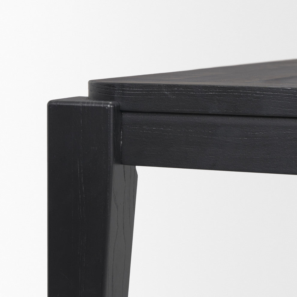 Teva Black Wood Rectangular 92" Dining Table