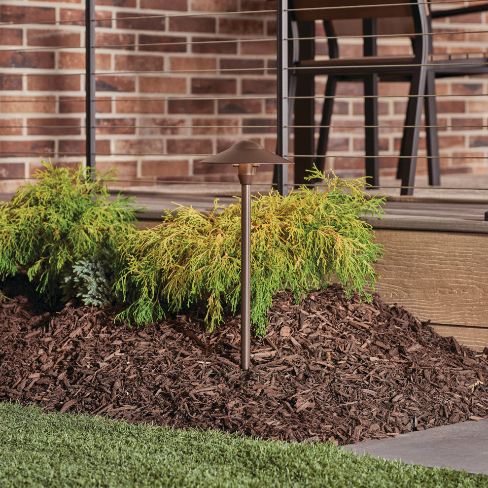 Textured Architectural Bronze 21" Cone Path and Spread 1-Light 12V, Pack of 6