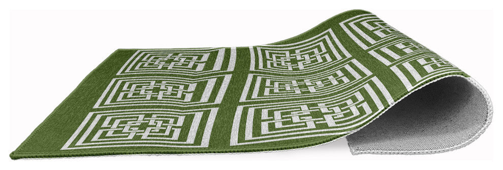 Greek New Key Rug, Scallion, 5' Round