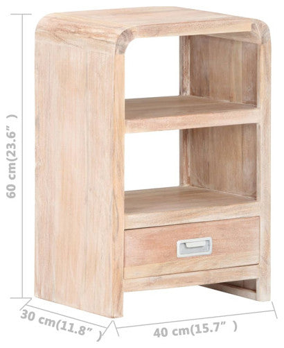 vidaXL Nightstand Storage Cabinet Nightstand with Drawer Solid Wood Acacia