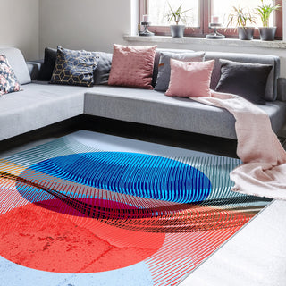 Ephemeral Sunset Circles Art Area Rug, 7.5'x10.3'
