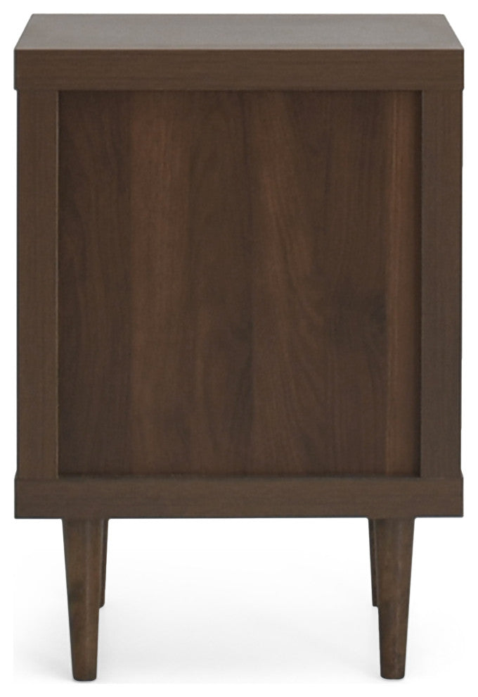 Farhart Faux Wood Single-Drawer Nightstand, Walnut/White, Single