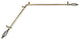 Vinci 13/16" Corner Window Curtain Rod, Antique Brass, 28-48"