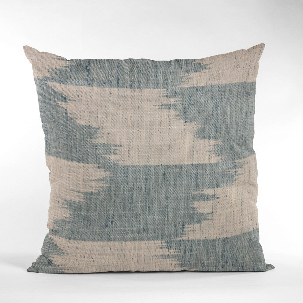 Plutus Blue Faded Abstract Luxury Throw Pillow, 12"x20"