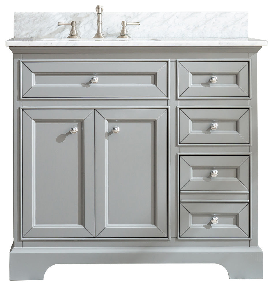 South Bay 37" Bathroom Vanity, Gray Finish