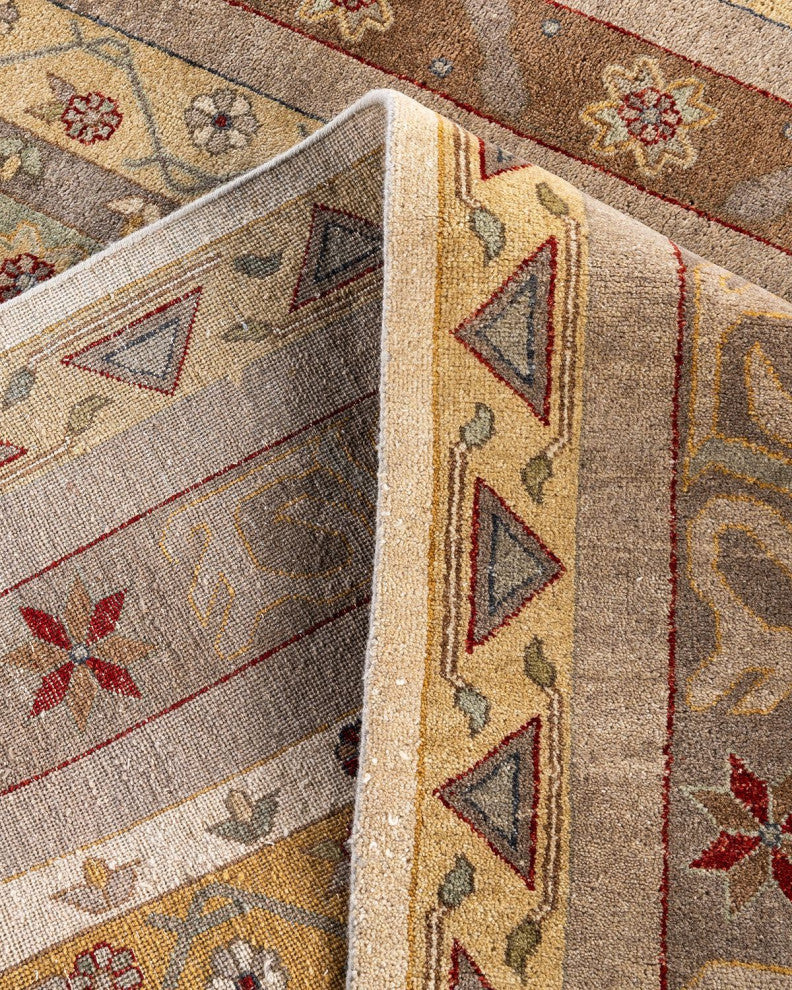Ikat One-of-a-Kind Hand-Knotted Area Rug Beige, 8' 1" x 10' 4"