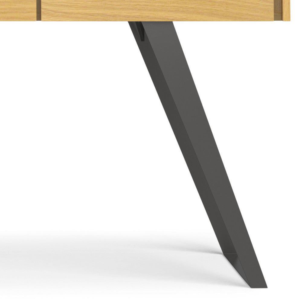 Lowry Solid Acacia Wood Large Desk, Oak