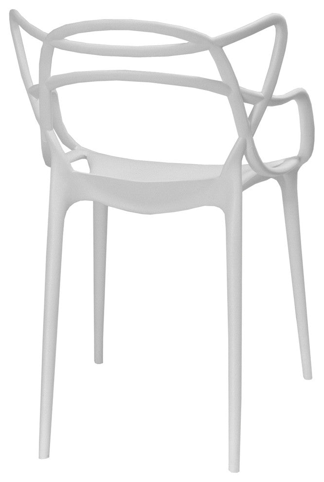 Mod Made Modern Plastic Loop Dining Chair, Set of 2, White