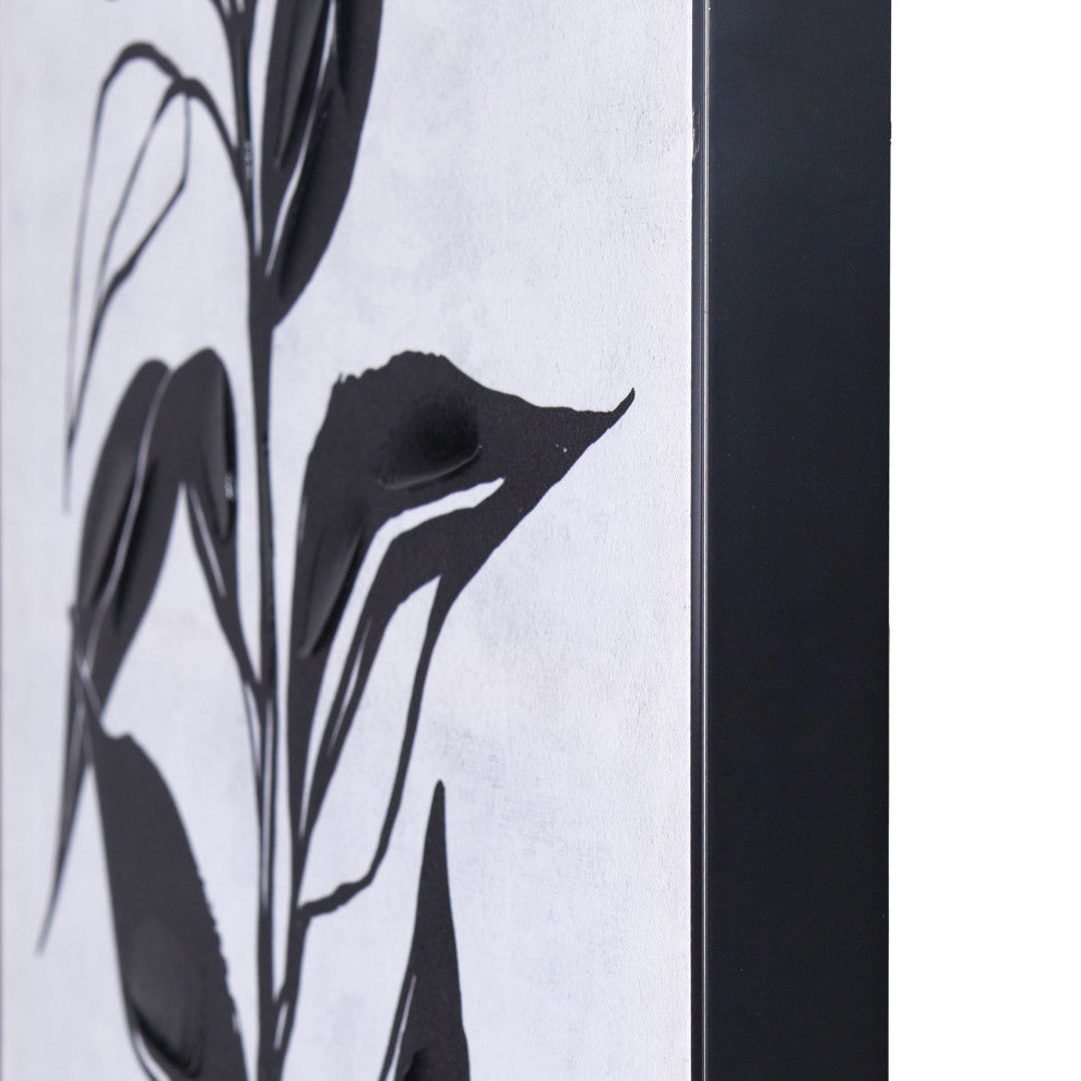 Charcoal Shadow II Hand Embellished Framed Canvas Art, 24"Wx35"H