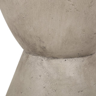 Attola Outdoor Lightweight Concrete Side Table, Light Gray