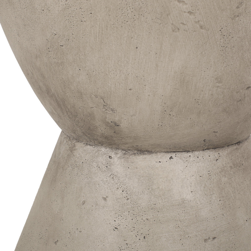 Attola Outdoor Lightweight Concrete Side Table, Light Gray