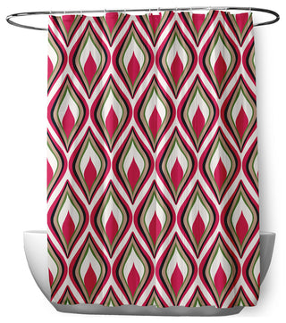 70"Wx73"L Feathers Shower Curtain, Fuschia