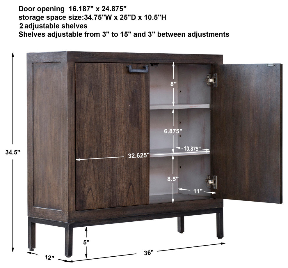 Uttermost Nadie-Light Walnut Console Cabinet