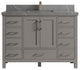 Malibu 48 Single Sink Bath Vanity in Elephant Skin Gray 2" Piatra Gray