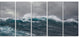 "Roaring Waves under Cloudy Sky" Canvas Print, 5 Panels