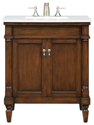 Home Living 30" Single Vanity, Vintage Mint With Engineered Marble Top