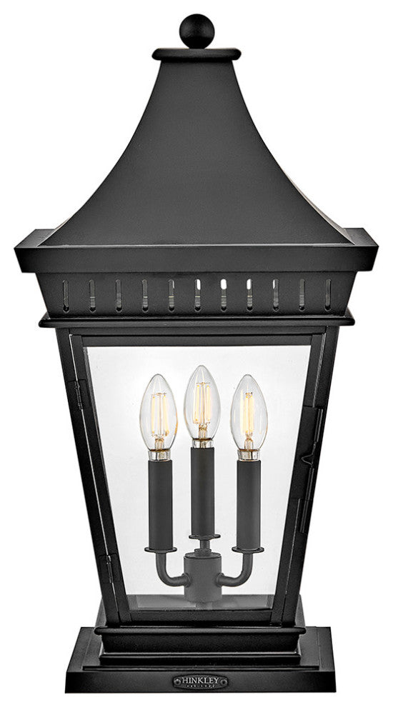 Hinkley Chapel Hill Large Pier Mount Lantern, Museum Black