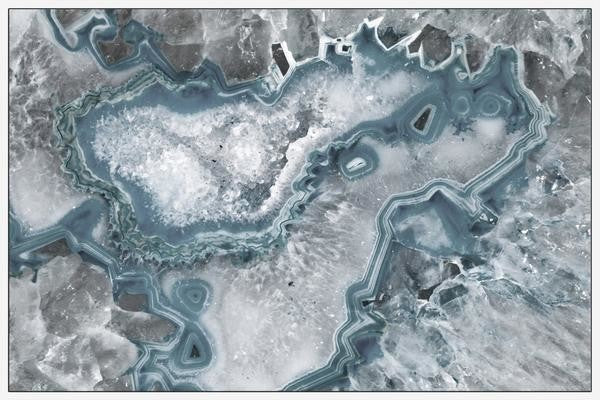 "Icy Layers" Floater Framed Painting Print on Canvas, 18"x12"