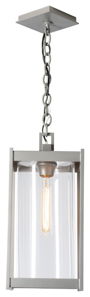 Cela Large Outdoor Lantern Coastal Burnished Steel Finish, Clear Glass